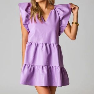 Super cute purple leather dress! Worn once. Size extra small!!